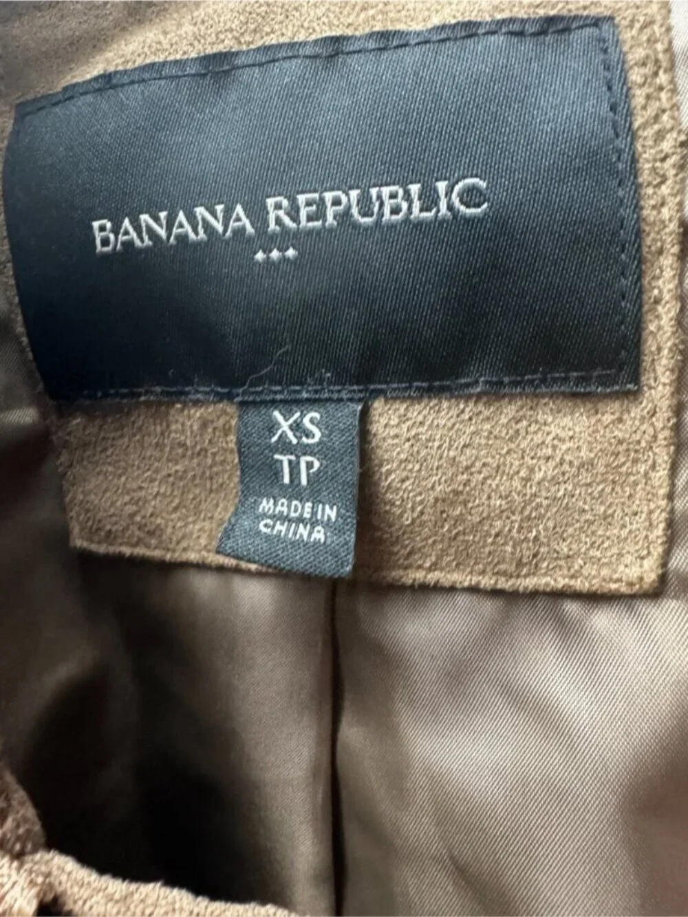 Mens Banana Republic Faux Sude Zip Up Jacket XS